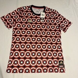 Adidas Marvel CAPTAIN AMERICA USA Pre Match MLS Soccer Jersey Size Large $70